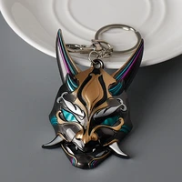 game genshin impact keychain cosplay characters xiao key chain 2022 new luminous mask pendants keyring necklace jewelry gift