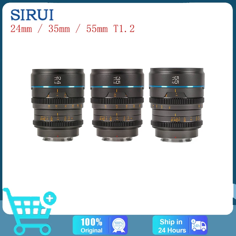 

SIRUI Night Walker 24mm 35mm 55mm T1.2 S35 Cine Lens For Sony E Fuji X Canon RF Red komodo RF Lumix MFT M4/3 Mount Cameras