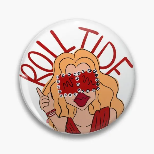 Go Tide Bama Game Day Красные волосы Мягкая пуговица Булавка Мультяшная одежда Любитель