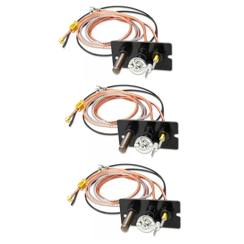 

3X Propane & Natural Gas Fireplace Pilot Assembly Include Pilot Tube, Thermocouple And Ignitor Wire Used For Fireplaces