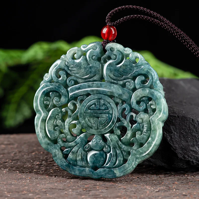 

Burmese Jade Bat Pendant Gemstones Green Emerald Pendants Necklace Jewelry Natural Designer Men Amulets Jadeite Fashion Charm