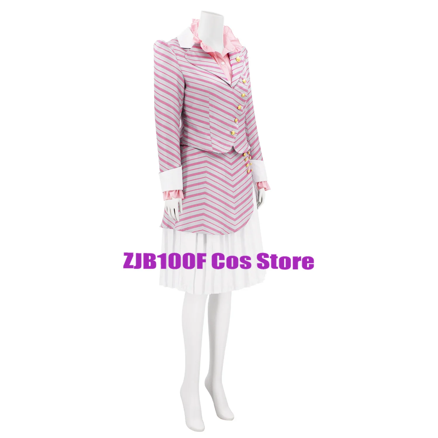 Костюм для косплея Wicked Glinda из фильма униформа в полоску пальто юбка розовая