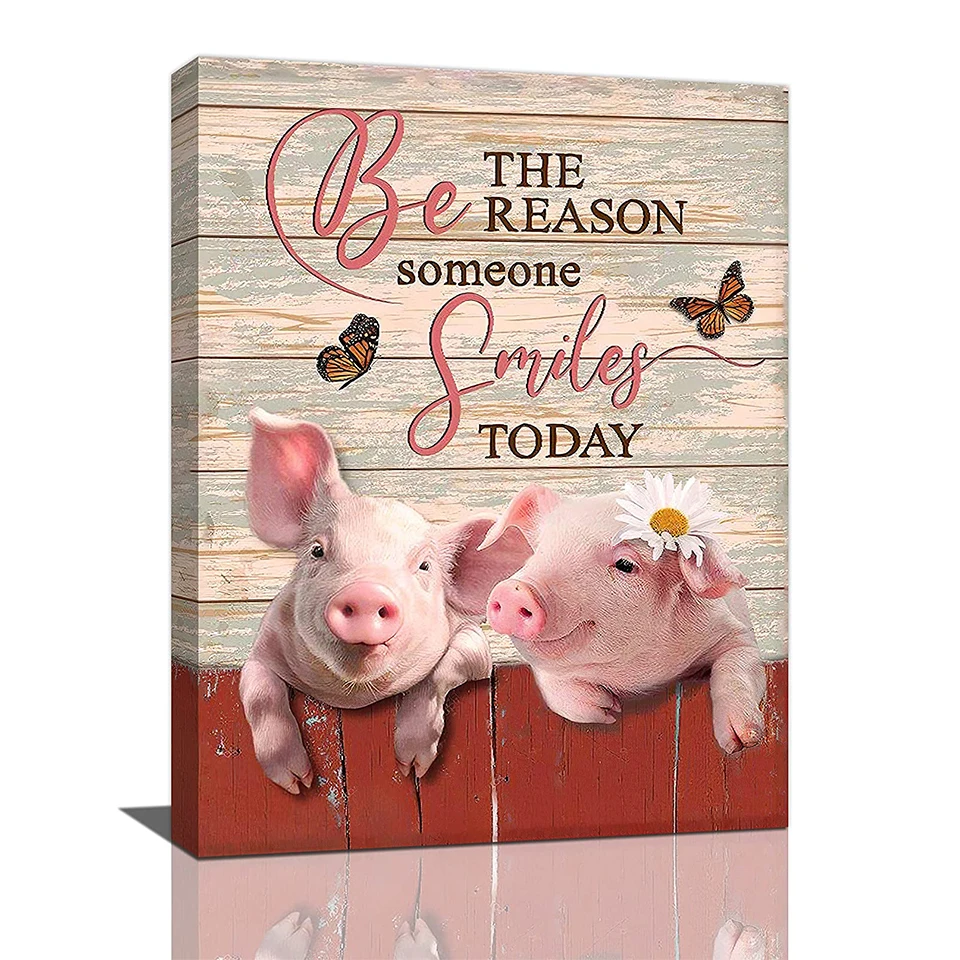 Алмазная живопись в деревенском стиле с изображением розовой свиньи Новое