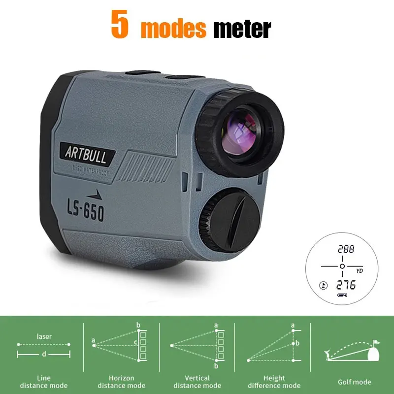 

DELI Golf Laser Rangefinder 1000M 650M Telescope with Flag-Lock Slope Pin Distance Meter for Hunting Monocular