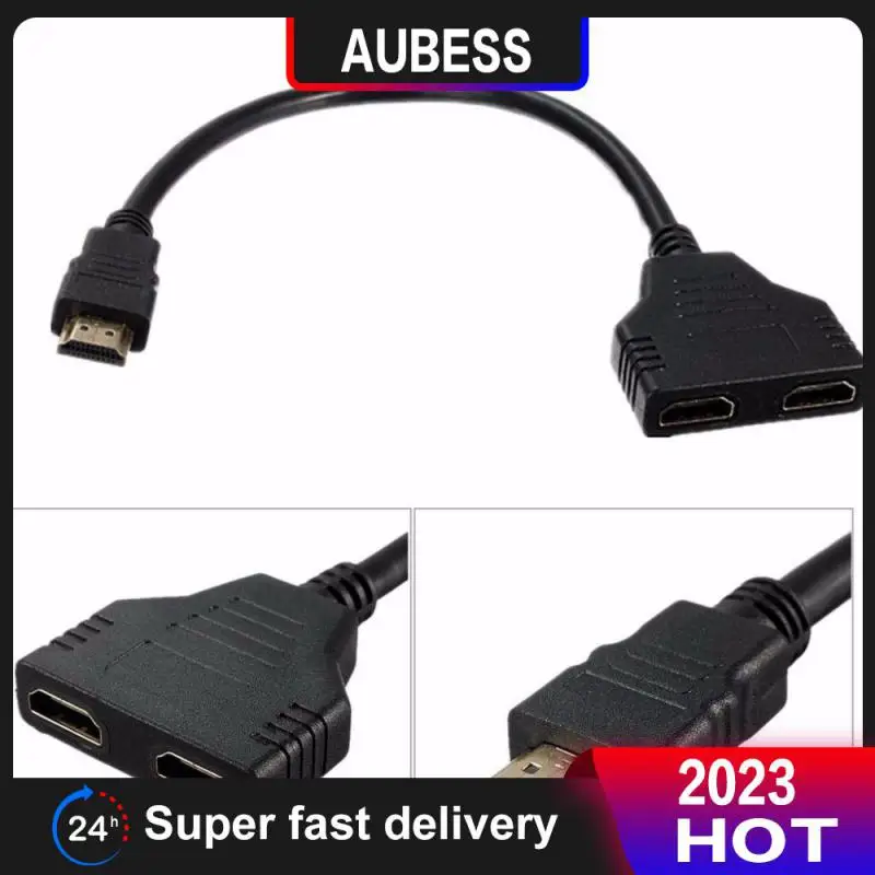 

30 Cm 1080p HDMI-compatible Adapter Portable 1 In 2 Out Splitter Cable Signal Transfer Adapter Converter High Quality