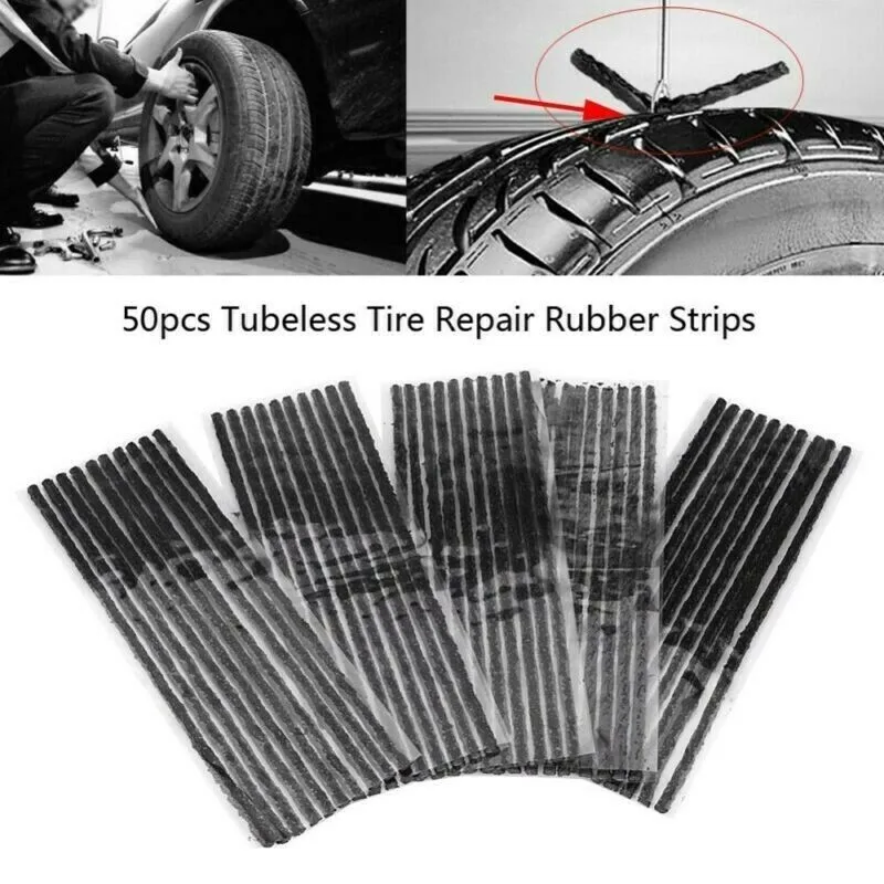 

50pcs Car Van Tyre Repair Tubeless Seal Strips Car Bike Tyre Plug Tire Tubeless Seal Strip Puncture Repair Recovery Tool