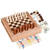 wooden chess board wooden chess set with storage drawer 5 in 1 checkers set with storage drawer board games for kids and adults