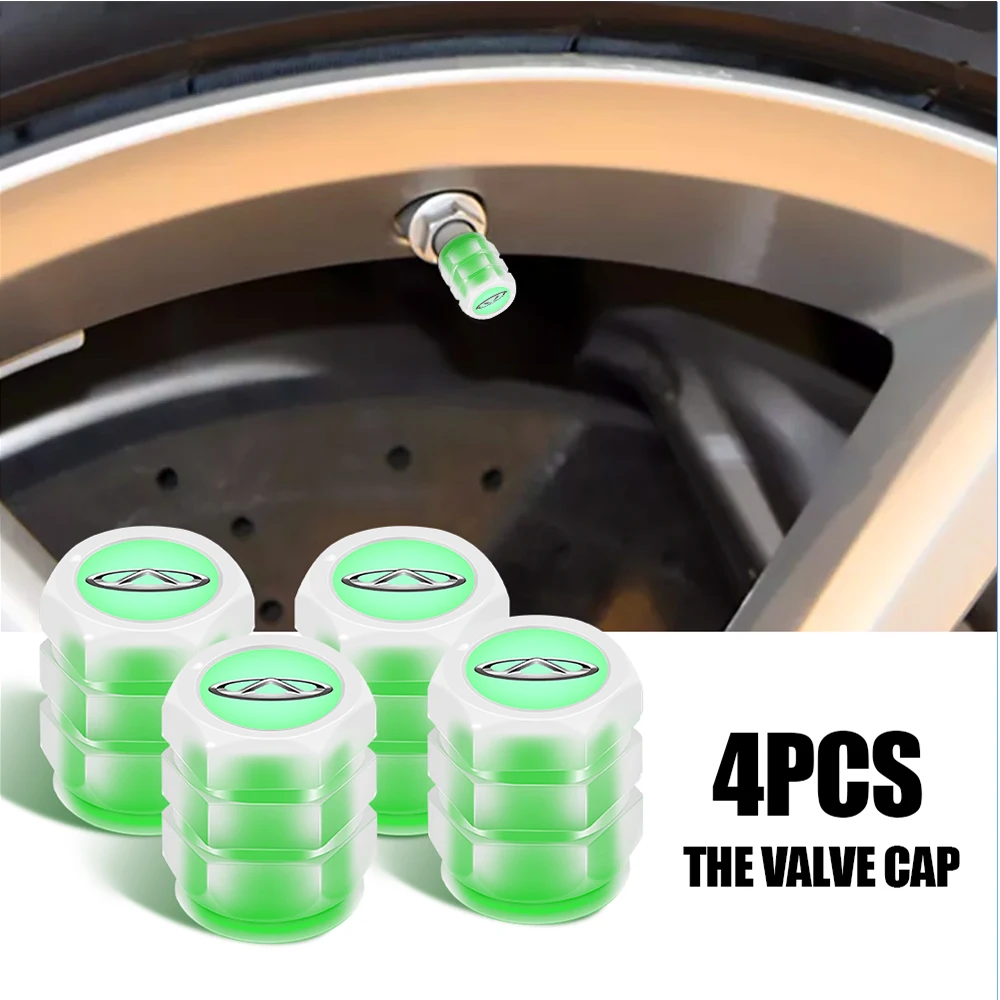 

Luminous Tire Valve Caps Car Wheel Hub Glowing Dust-proof Decorative Tyre Rims Stem Covers for Chery Badge Auto Motorcycle Bike