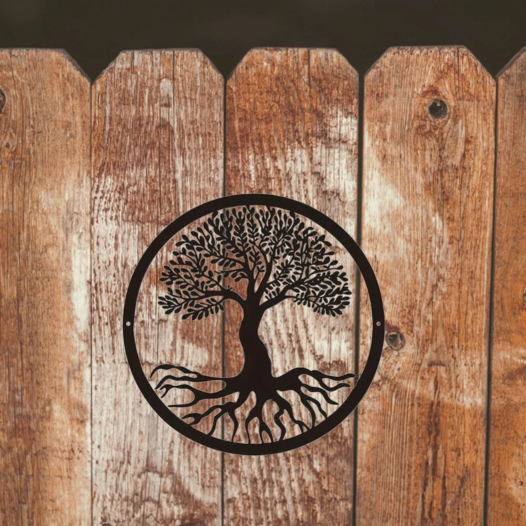 1 шт. металлическая настенная декоративная вывеска с изображением дерева жизни