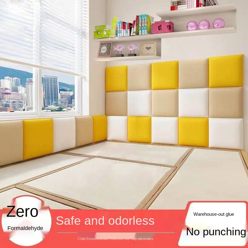 

Home headboard self-adhesive tatami background wall cushion