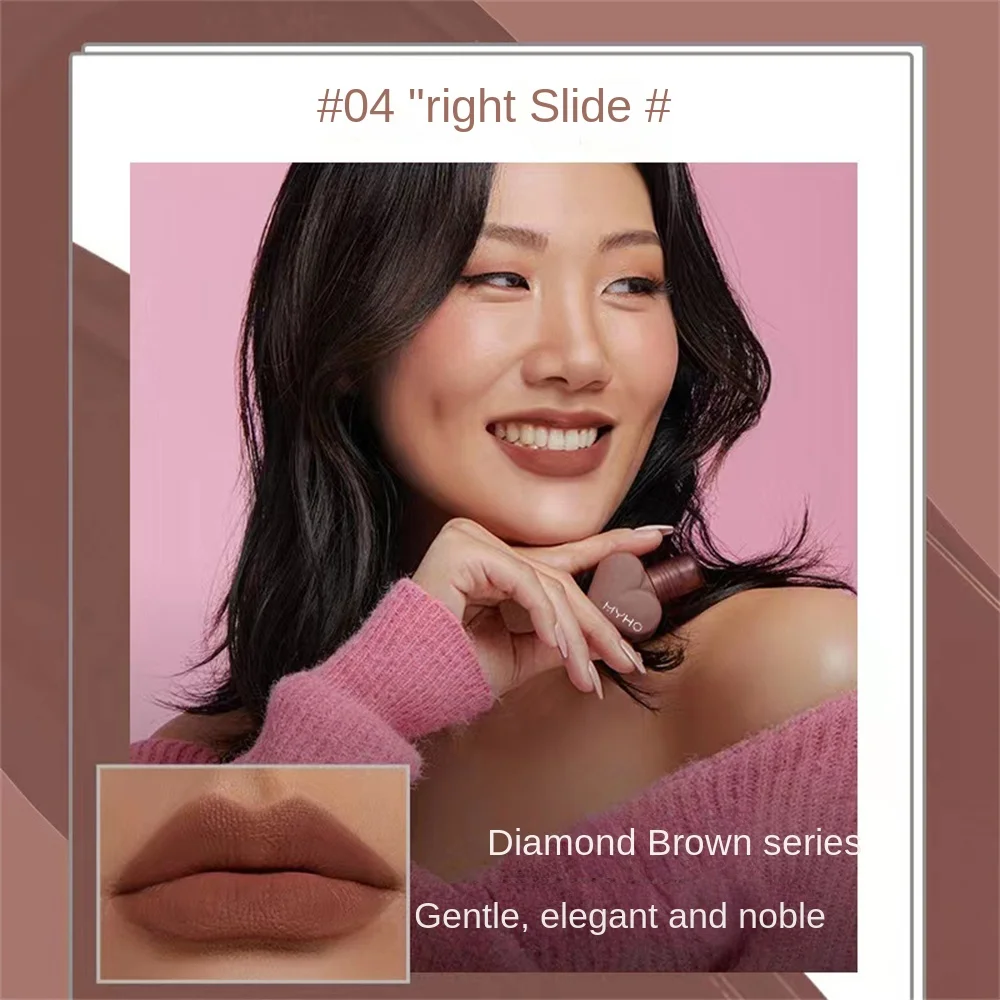 Водостойкий матовый нюдовый блеск для губ коричневая яркая темно-красная