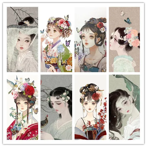 

Vintage Chinese Girl Diamond Painting 5D Diy Flower Women Cartoon Embroidery Cross Stitch Full Drill Diamond Mosaic Art Stickers
