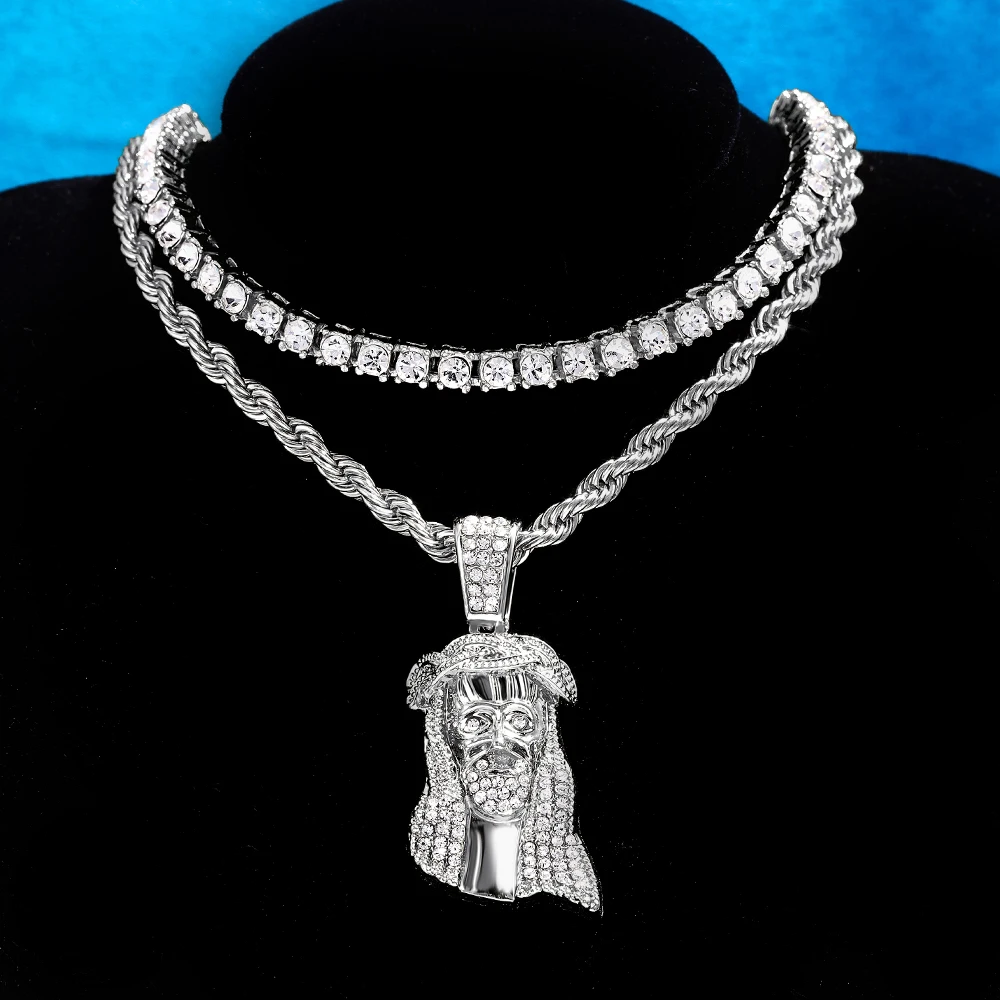 

Цепочка с подвеской в стиле хип-хоп с изображением Иисуса