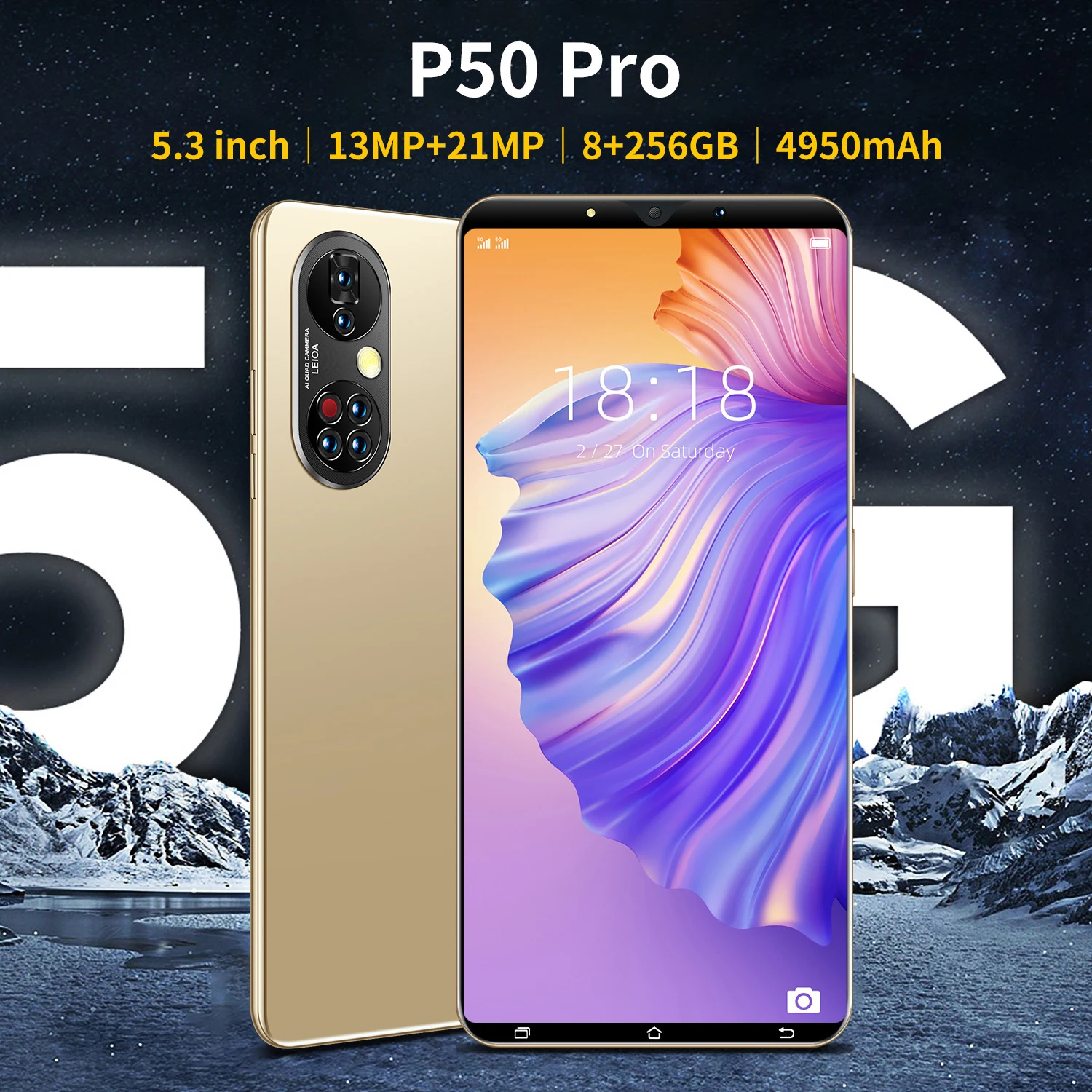 smartphone p50 pro 5 3 inch hd 4g5g android 11 8gb 512gb smart cell hand moblie phone global version dual sim celulares telefon free global shipping