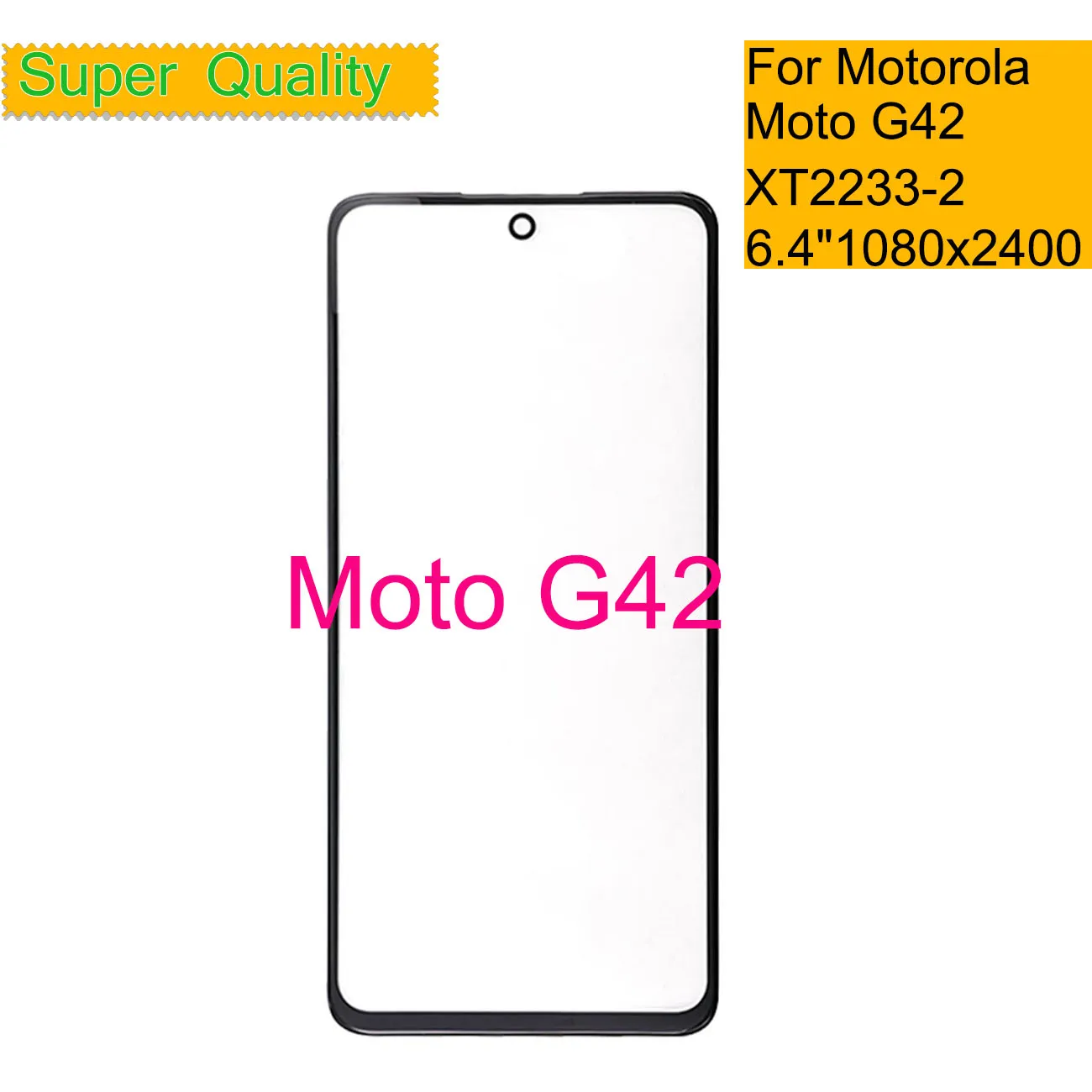 

10 шт./партия для Motorola Moto G42 сенсорный экран передняя внешняя стеклянная панель ЖК-объектив с OCA клей Замена