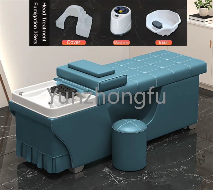 Leather Hair Washing Chair Lay Down Table Shampoo Bed For Hair Beauty Salon