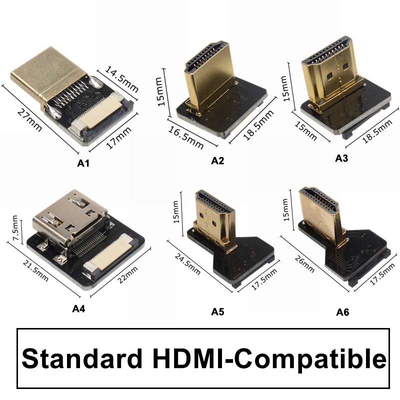 FPV Micro Mini HDMI-совместимый адаптер 90 градусов 5 см-80 см FPC плоский кабель HDTV шаг