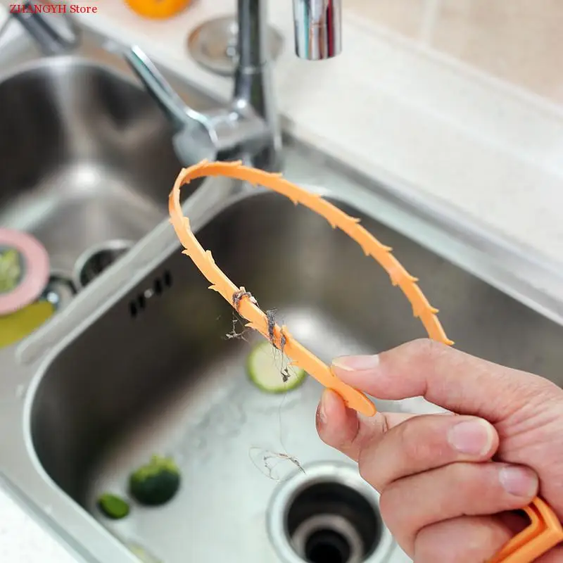 

61cm/25"inch Domestic kitchen sink pipe dredger clean water pipe clogging hair Python sewer dredger