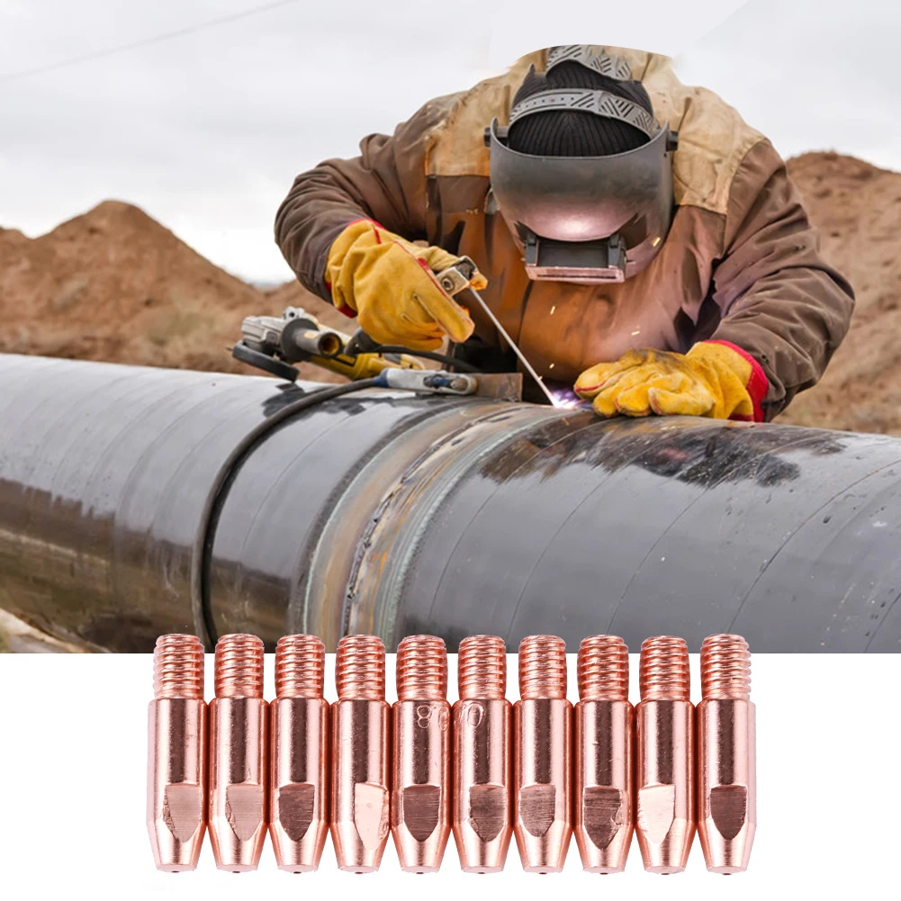 

20Pcs MIG 0.8/1.0/1.2mm Copper Semi-Automatic Contact Welding Tips Nozzles for 24KD MIG Welding Torch Tip for Binzel Gas Nozzle