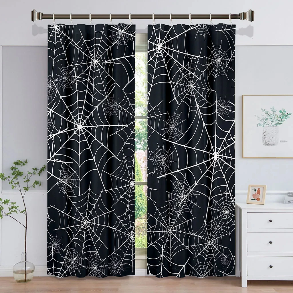 Штора веб Хэллоуин роскошные затемняющие оконные шторы для спальни гостиной