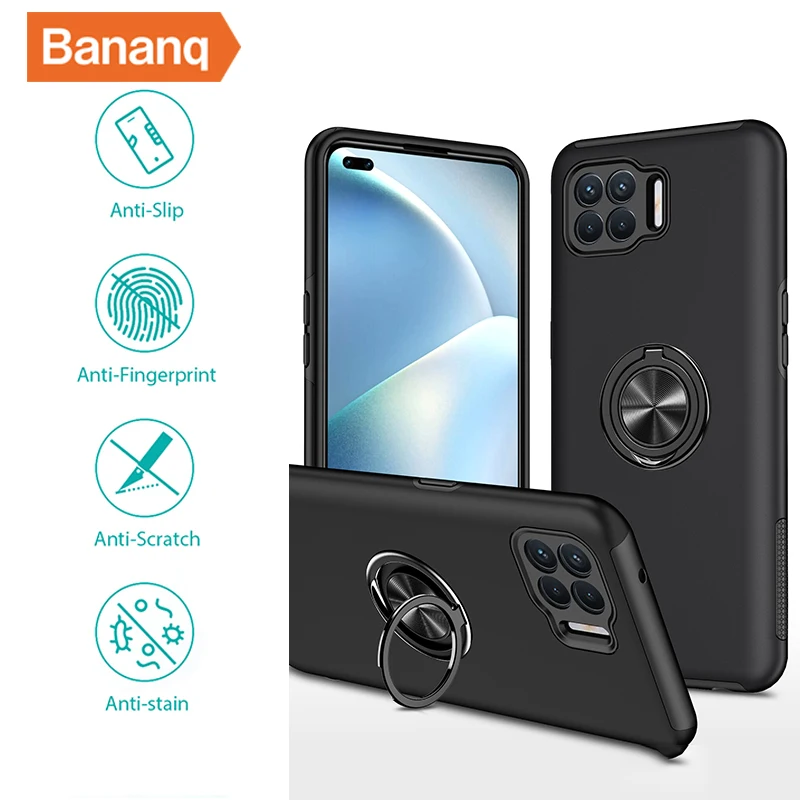 

Bananq Shockproof Case For OPPO A93 A54 A53 4G A12 A15 A72 A94 A5S F19 Pro Ring Holder Phone Cover For Reno 5 6 Lite 5G 5F 5Z