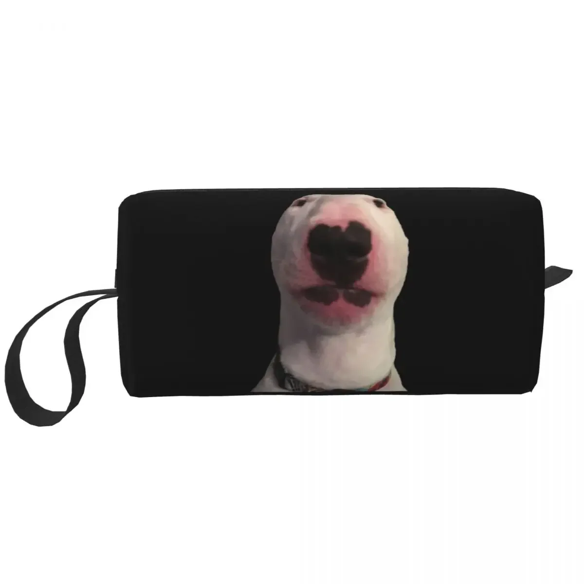 

Travel Bull Terrier Dog Funny Meme Toiletry Bag Kawaii Makeup Cosmetic Organizer Women Beauty Storage Bags Dopp Kit Case Box