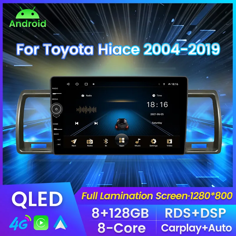 

MLOVELIN 9” 1280*800P QLED 2din DVD Car Radio Multimedia GPS Navigation For Toyota Hiace 2004-2019 8+128G Carplay auto Android11