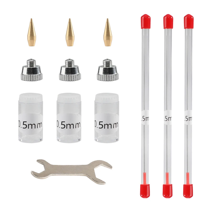 

Набор принадлежностей для аэрографа LinhaiVetA WD-364142S(182) 0,3/0,5/0,8 мм