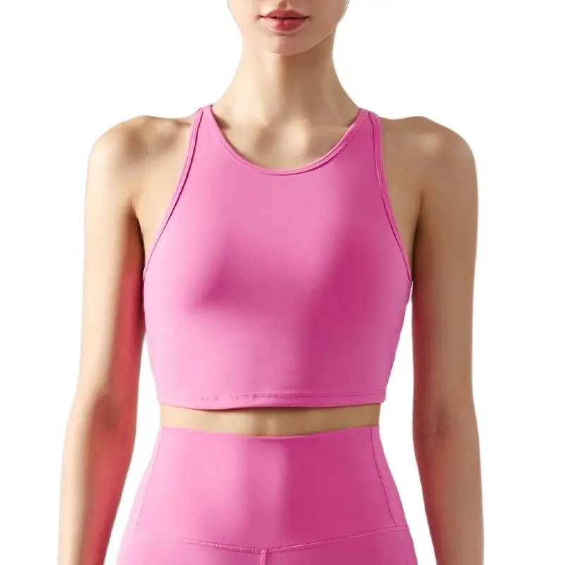 

NCLAGEN Sports Vest Women's Gym Bra Removable Chest Pad Fitness Crop Tank Top Push-up Workout Elastic Sexy Running Yoga Blouse