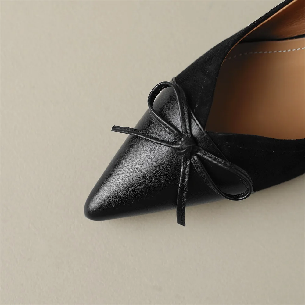 Cialisa Shoes For Women Genuine Leather Fashion Butterfly-Knot Party Dress Thin High Heels Ladies Footwear Beige 2023 Spring New