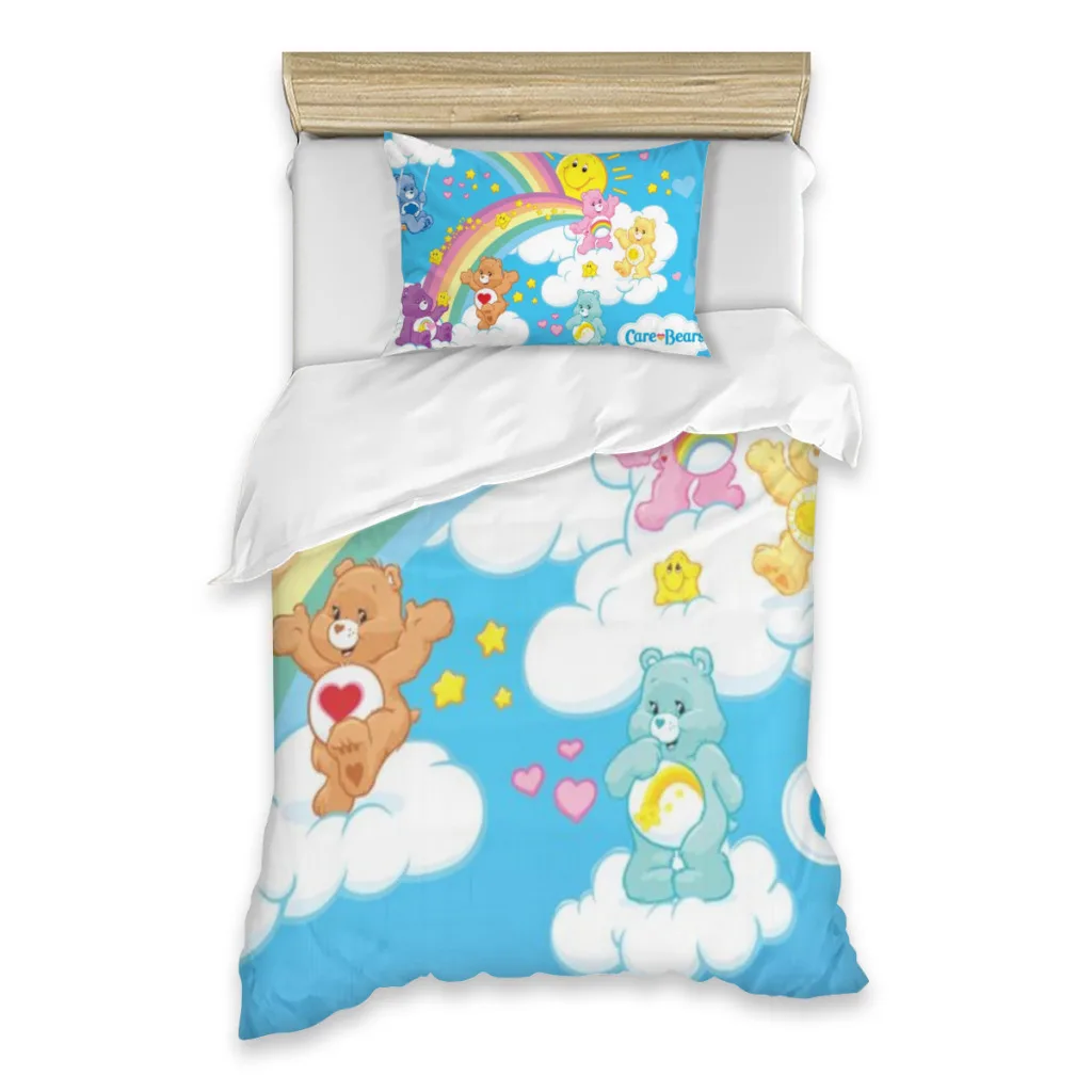 Комплект односпальных простыней Care Bears полный чехол одинарный льняной