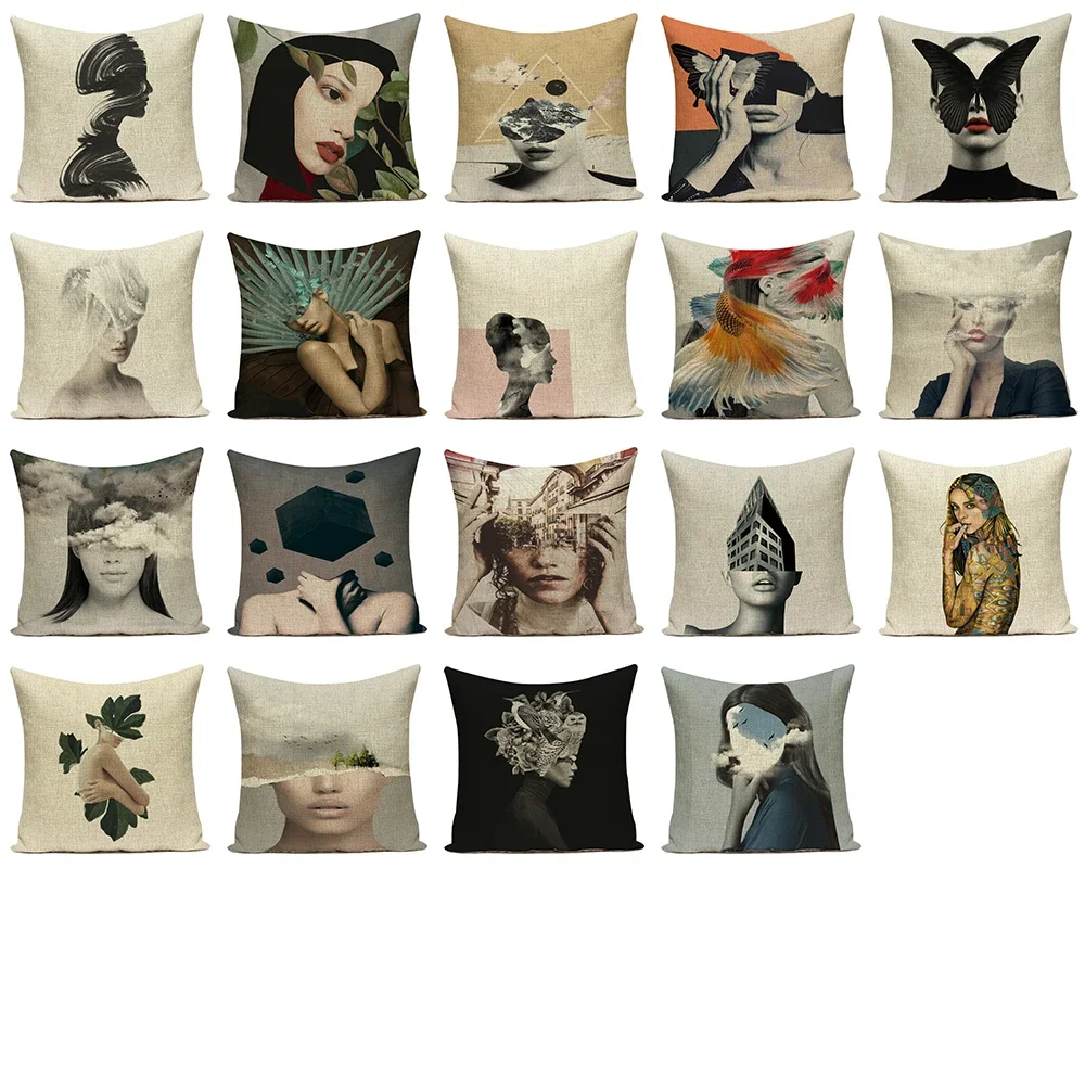 Модные абстрактные декоративные подушки в стиле ретро