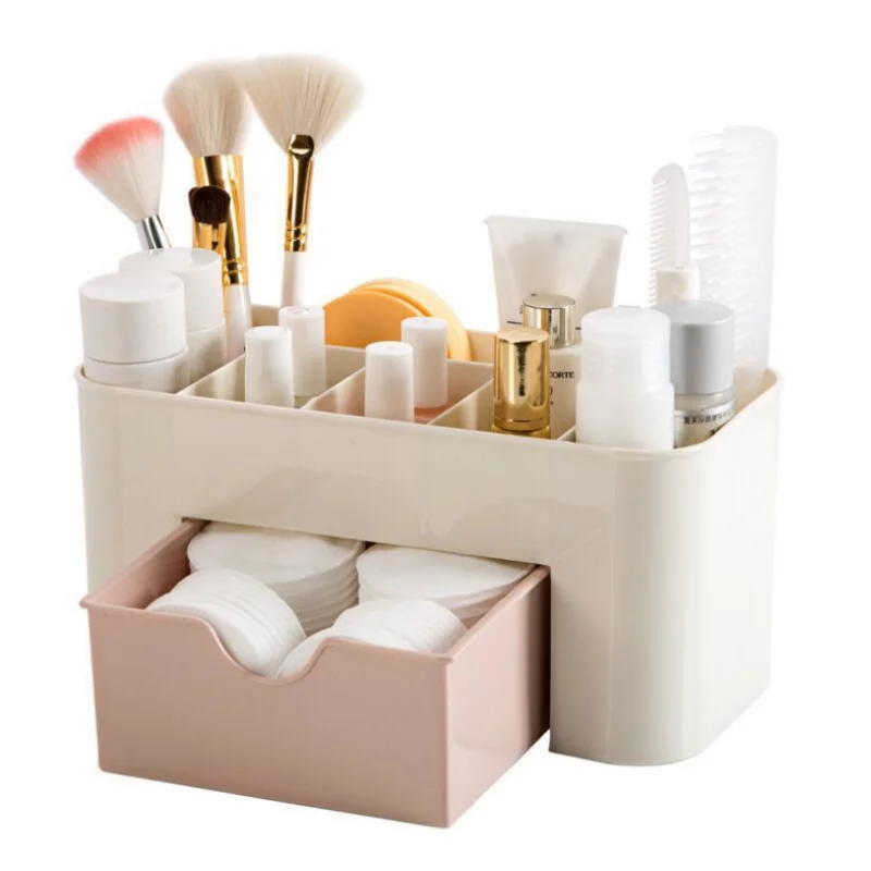 

Nordic Desktop Drawer Cosmetic Storage Box Makeup Brush Organizer Box Jewelry Lipstick Mask Compartment Cosmetic Storage Case