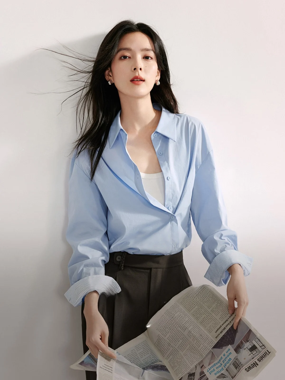 Inman простые однотонные свободные рубашки 2024 осенняя женская одежда новая рубашка