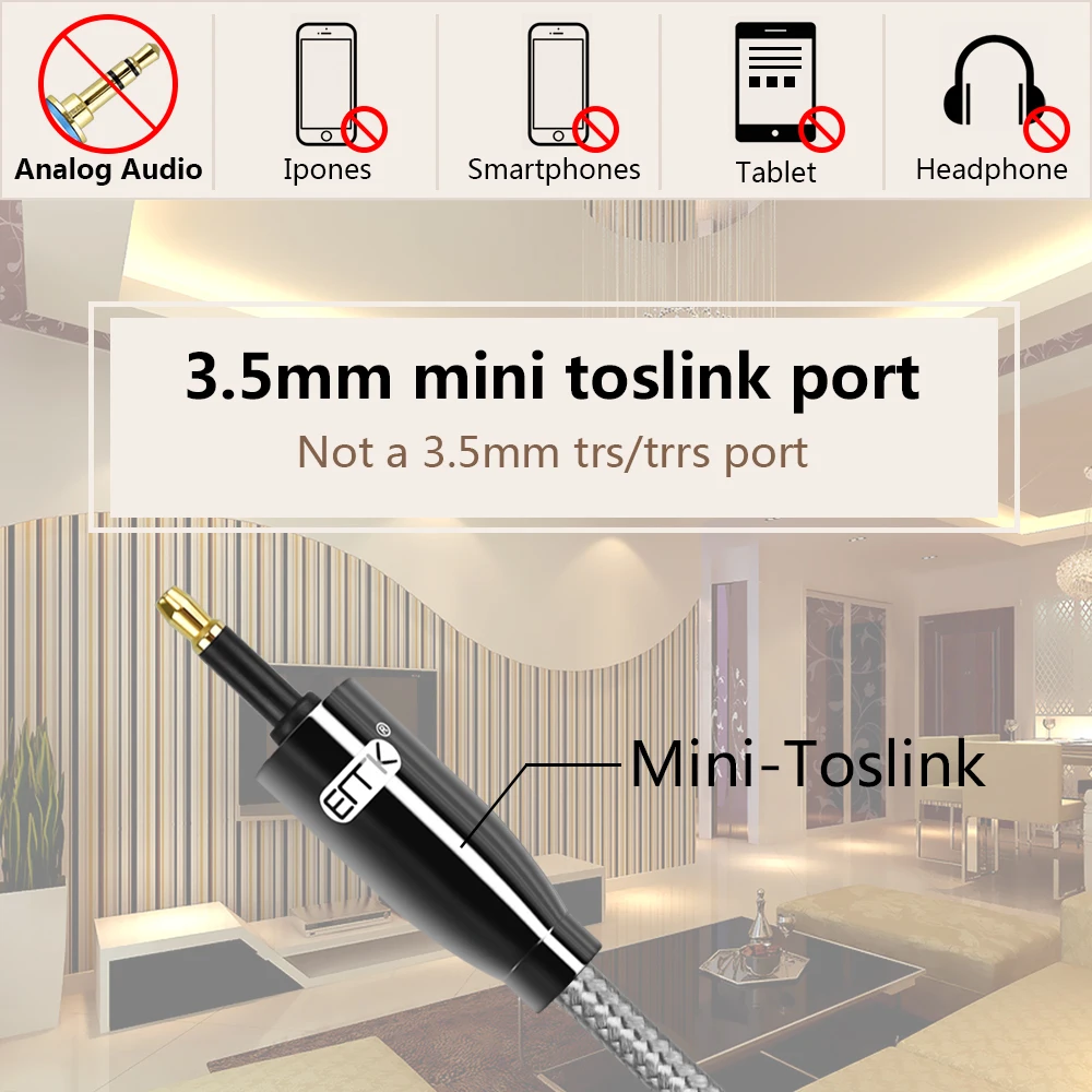 EMK оптический кабель 3 5 Mini Toslink to цифровой SPDIF волоконно-оптический аудио с