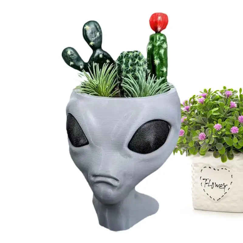 

Resin Sculpture Flower Pot Alien Face Eye-Catching Planters Resin Flower Pots Gardening Accessories For Garden Entrance Hall