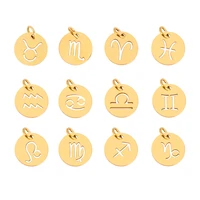 5pcs 316l stainless steel charms constellation charms aries taurus pendants for making diy jewelry necklace accessories supplies