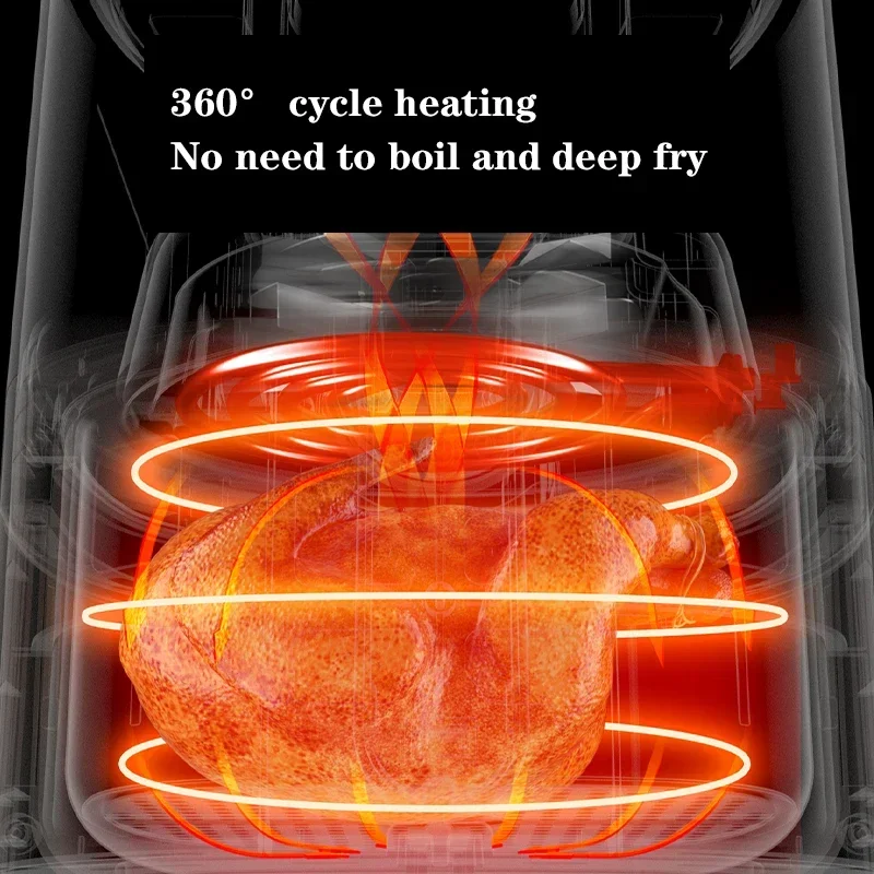 Портативная фритюрница 5л 220 В/1350 Вт большая емкость бездымная воздушная духовка