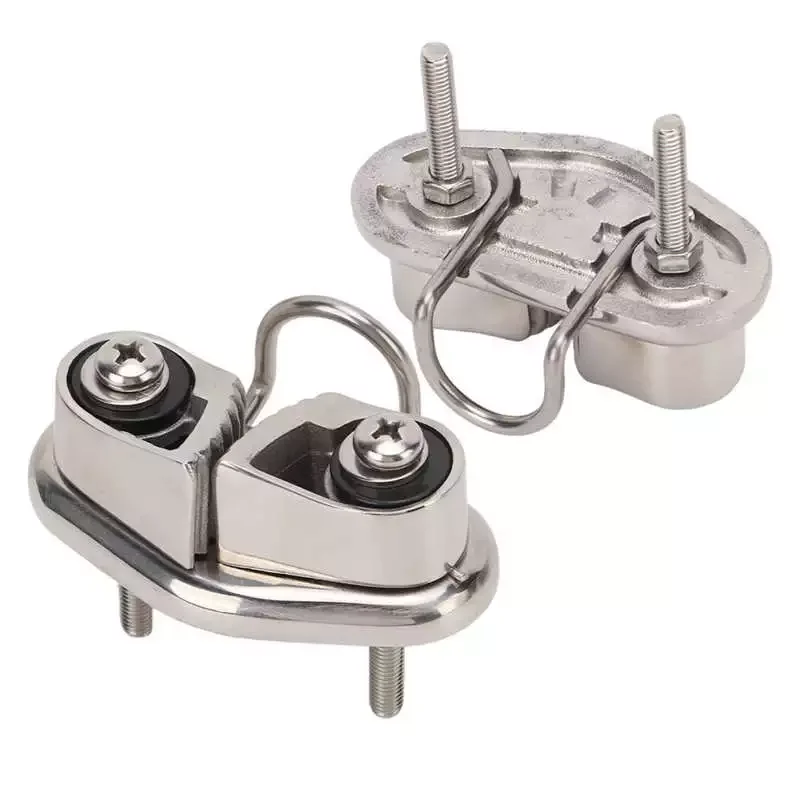 Boat Cam Cleat Stainless Steel Fast Entry Cam Cleat with Wire Leading Ring for 10mm Rope enlarge
