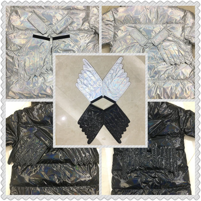 Thick Long Puffer Jacket for Men Winter Fashion Trends Warm Clothing Teens Colorful Reflective Padded Coat Streetwear with Wings