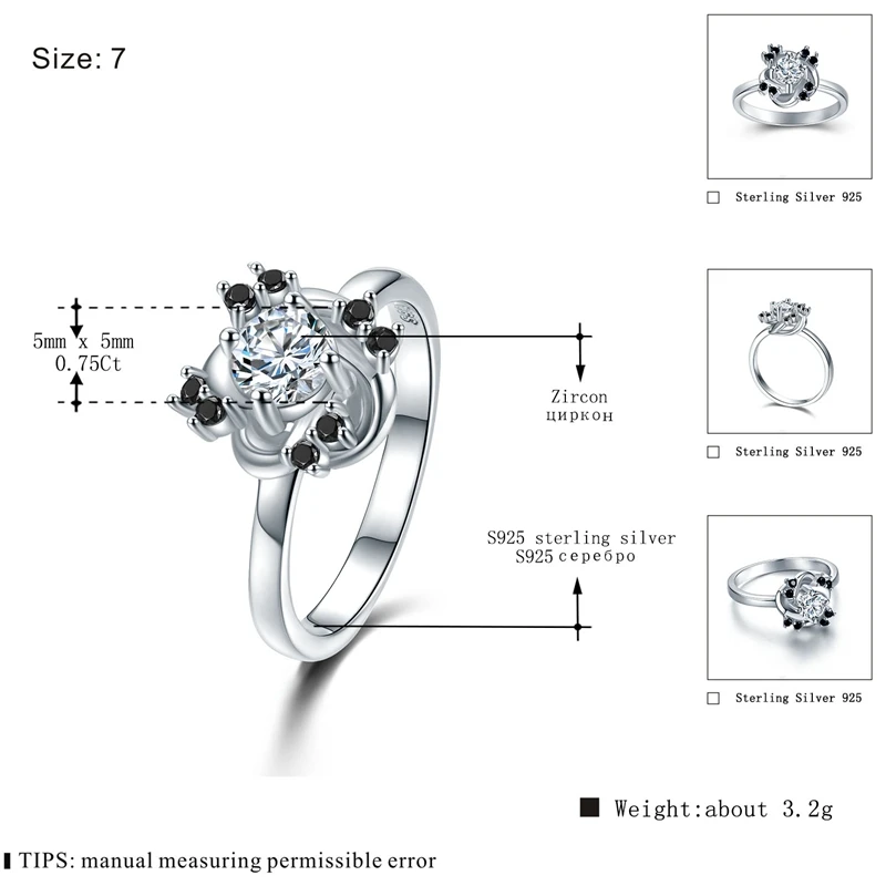 Женское кольцо из серебра 2023 пробы с фианитом