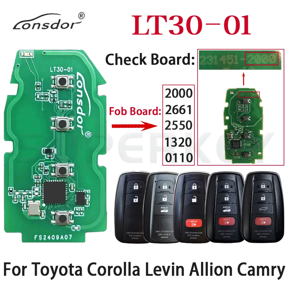 LT30-01 Плата брелока: 2000/2661/1320/2550/0110 для Toyota Corolla Cross Levin Allon Camry универсальный умный