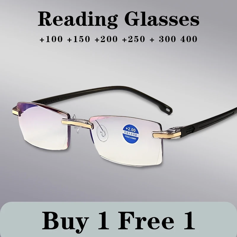 

[BUY 1 FREE 1] NEW Business Anti-Blue Light Reading Glasses New High-end Diamond Trimming Glasses Anti Blue Light Glasses