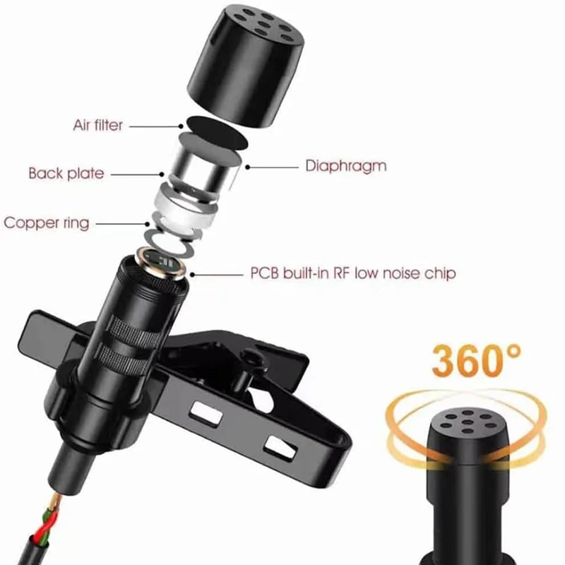 USB-микрофон петличный пластиковый микрофон 6 фута ПК всенаправленный
