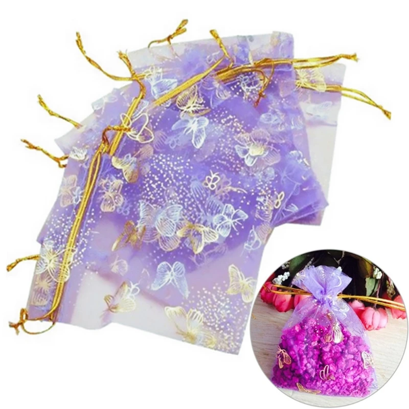 

25Pcs Organza Gift Bags Jewellery Drawstring Pouches Wedding Party Candy 10X12cm Y08E