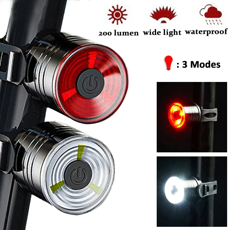 

Bike Taillight Waterproof Rear Tail Light Mtb Riding Led Headlight USb-charged Front Rear Lights Durable Cycling Warning Lamp