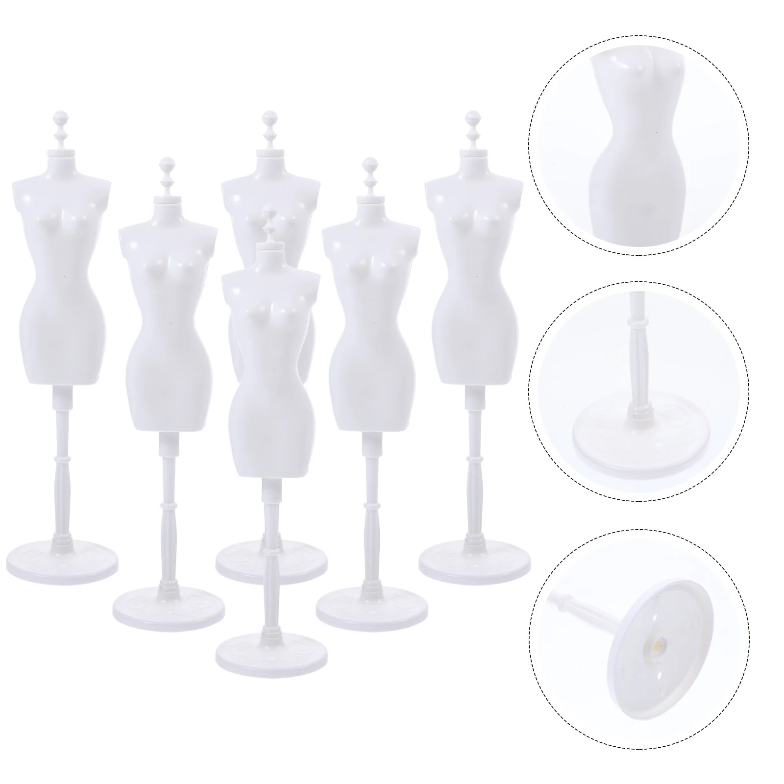 

6 Pcs Cloth Form Mannequin Miniature Dress Teen Girl Clothing Clothes Hangers Demountable Display Stand