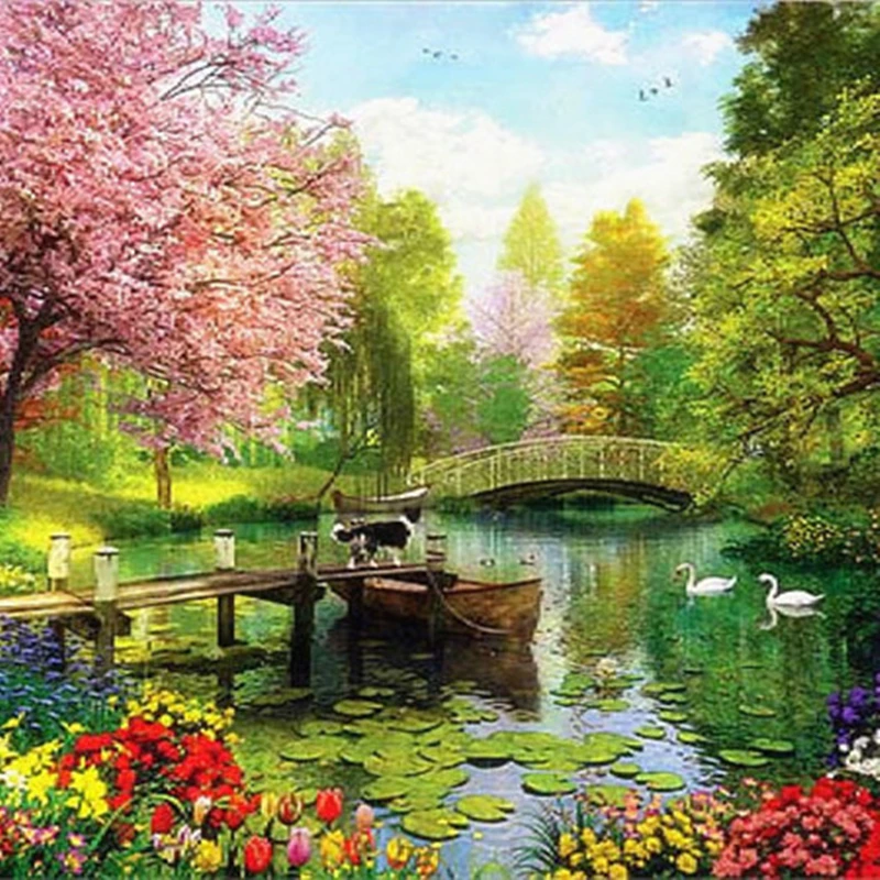 

Diamond Painting Landscape River Scenery 5D Diy Mosaic Full Square Round Drill Diamant Of Rhinestone Daimond Embroidery Pictures