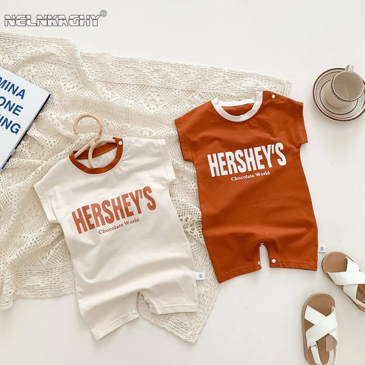 2023 New In Summer Kids Baby Girls Boys Short Sleeve Letter Outfits Infant Newborn Jumpsuits Cotton Romper Outdoor Clothing
