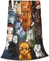 warriors cats blanket novelty soft lightweight plush blankets applicable all season for youth